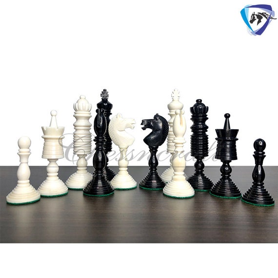 Buy Old Vintage English Staunton Series Chess Pieces in Sheesham Online