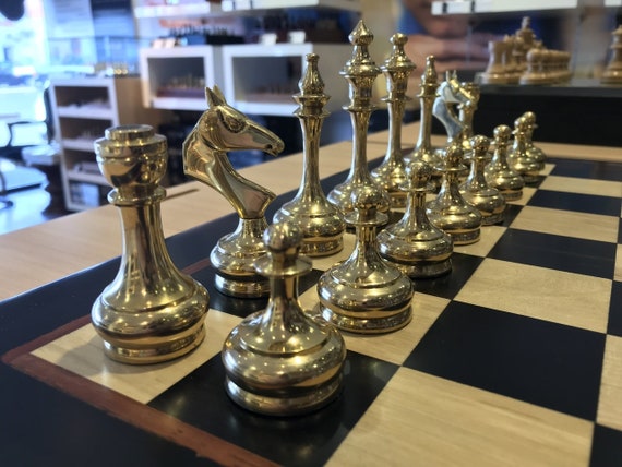 Brass Chess pieces set Bridled knight luxury Collector series King 3.75