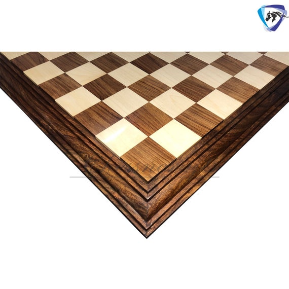 20 Large Olivewood & Wengue Inlaid Wooden Chess Board with 2 Squares