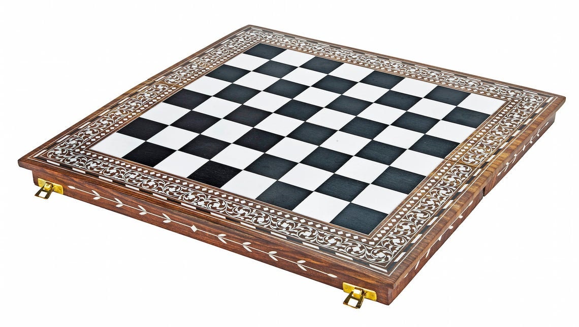 Conjunto profissional de xadrez - Peças German knight + tabuleiro