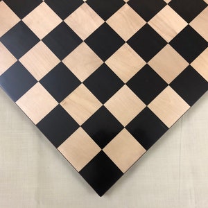 Borderless Chess Board 55mm Square in Ebonywood / Bud Rosewood & Maple wood , full board size: 17.5&quot;x 17.5&quot; Block Inlaid Squares.