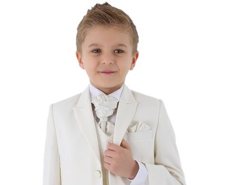 Boys Cream & Ivory Sebastian Le Blanc Prince Edward First Communion Tail Suit Set