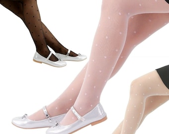 Girls White Pantyhose Pageant Natural Nylon Pantyhose 