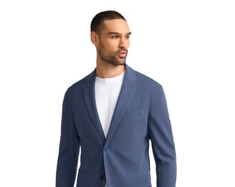 Marineblauer Cord-Blazer für Herren aus Baumwolle, vielseitige Jacke für Business- und Freizeitkleidung