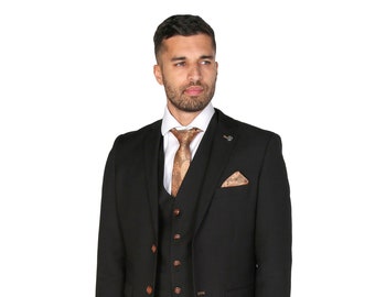 Men’s Slim Fit Black Wedding Business Suit, 3 Piece Formal Set Sold Separately