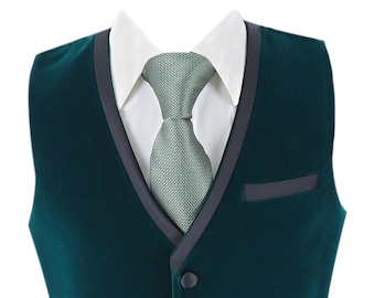 Luxurious Boys' Velvet Waistcoat for Weddings & Formal Events - Slim Fit, Elegant Pageboy Suit