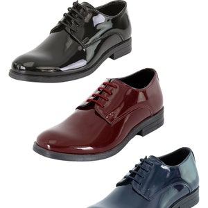 Boys burgundy top dress shoes