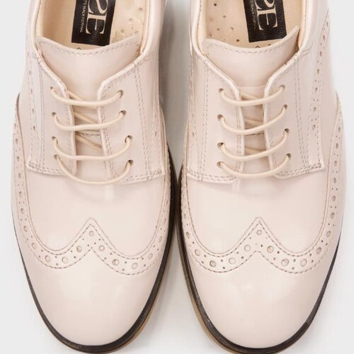 Boys Brand New Cream Patent Formal Brogue Shoes Etsy UK