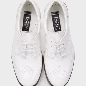 Boys Brand New Patent White Formal Brogue Shoes