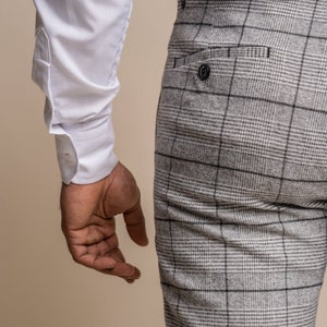Mens Tweed Check Slim Fit Suit Jacket Waistcoat Trousers - Etsy