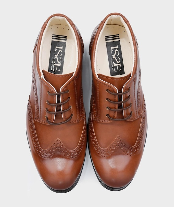 Boys Brand New Tan Patent Formal Brogue Shoes - Etsy