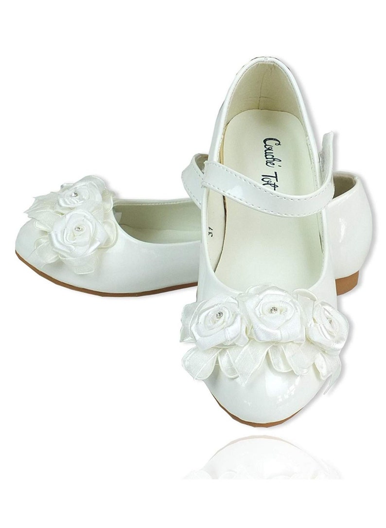 Flower Girls Ivory Formal Patent Shoes