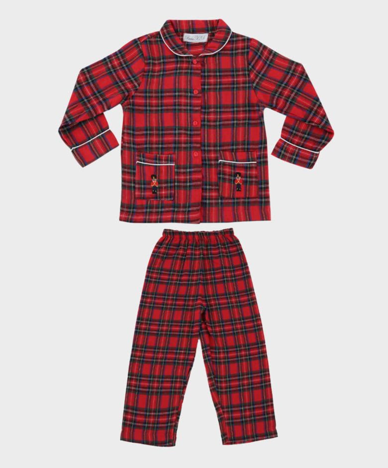 Boys Tartan Soldiers Pyjama 2 Pieces Set in Red Etsy