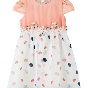 Baby Girls Short Sleeves Polka Casual Summer Dress 2 Piece Set in Pink image 3