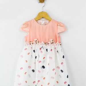 Baby Girls Short Sleeves Polka Casual Summer Dress 2 Piece Set in Pink image 2