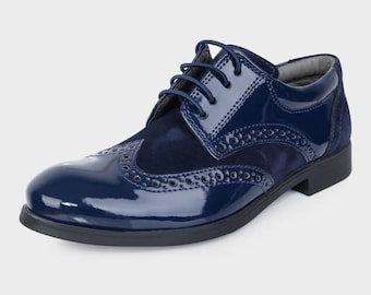 Navy hotsell patent brogues