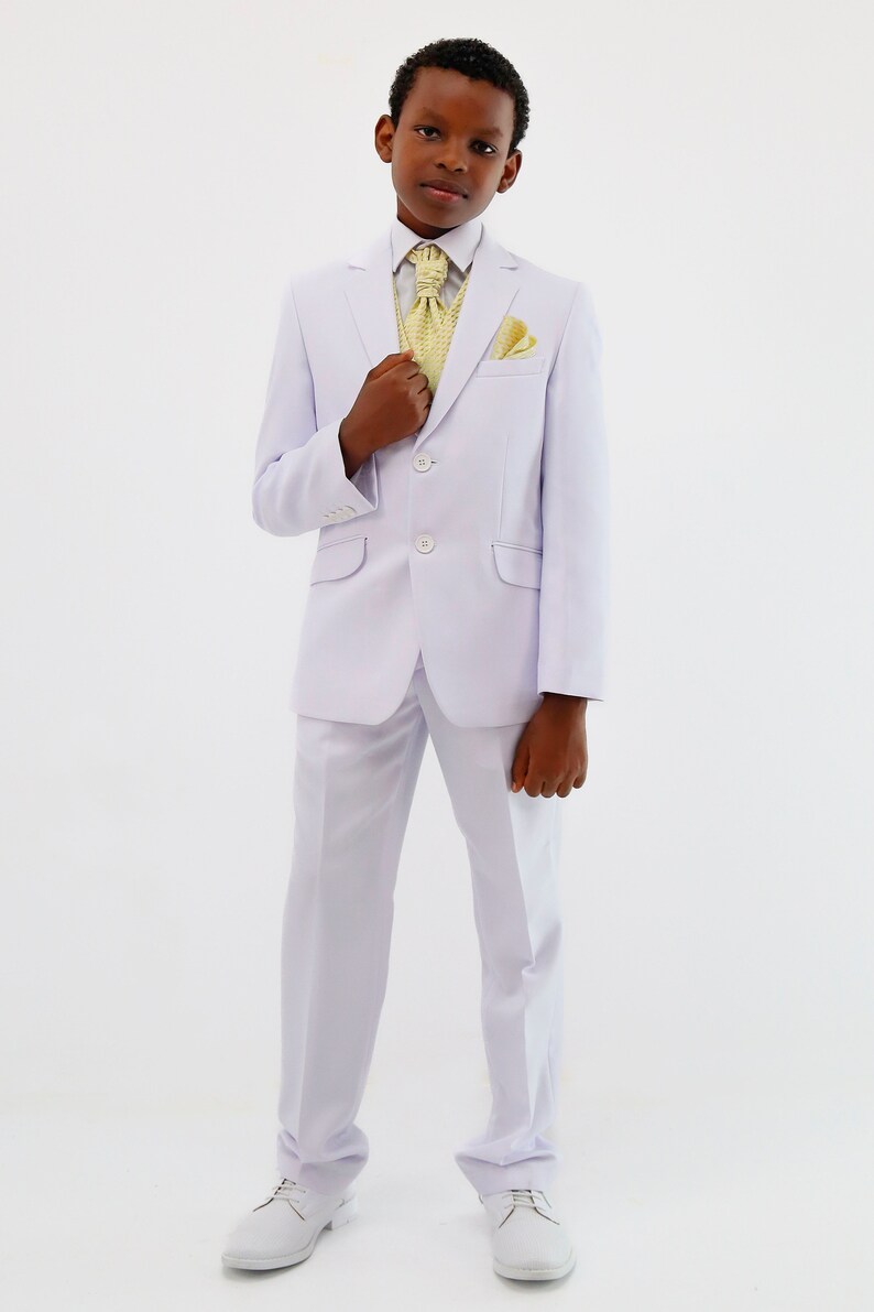 Boys Communion Tailored Fit 6 Piece White Suit With Gold or - Etsy