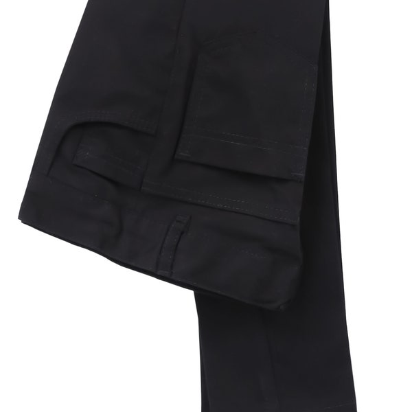 Boys Classic Black Linen Dress Trousers - Elegant Flat-Front Design