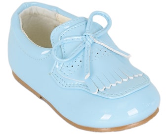 Baby boy First Steps Loafer Slip on New-born Crib shoes in Baby Blue