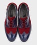 Boys Patent Suede Lace Up Brogue  Dressy Formal Shoes in Navy and Burgundy 