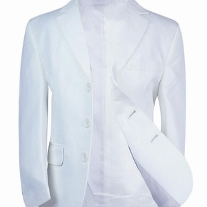 Boys All in One Communion Tailored Fit White Suit image 4