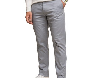 Hombre Casual Chino Arctic Cotton Smart Business Pantalones Regulares Short Long Length Pantalones