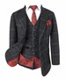 Paul Andrew Boys Check Tweed Retro Suit in Charcoal Grey 