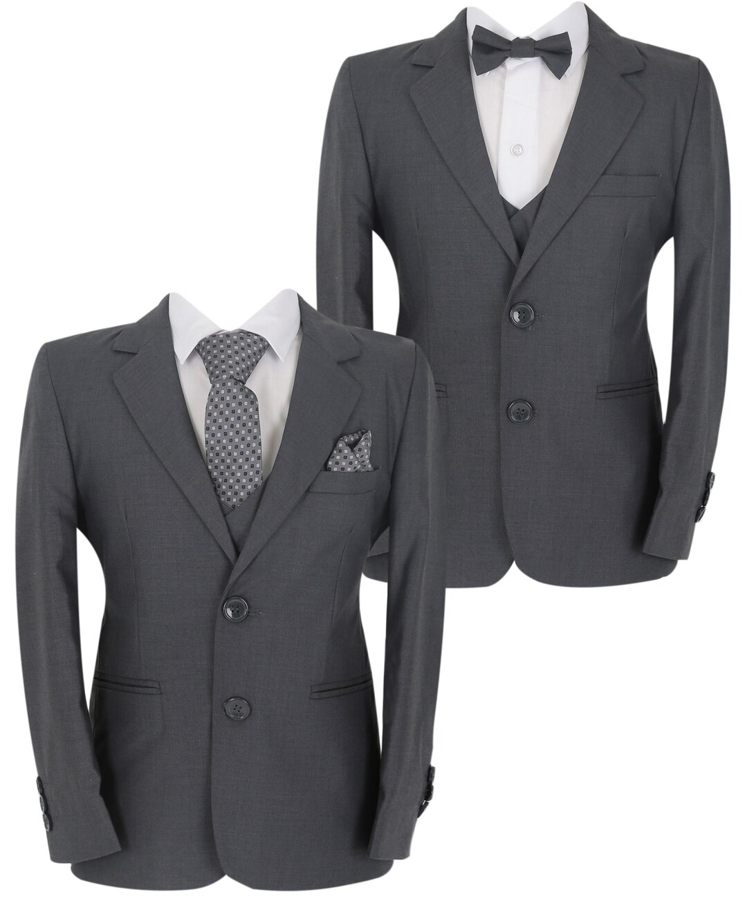 Boys’ 7-Piece Self-Patterned Formal Suit Set - Planet - Beige - Cream main image 1
