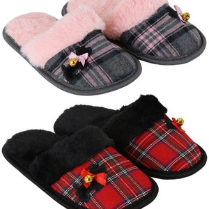 Tartan store granny slippers