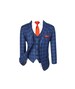 Flamingo Boys - Dark Blue, Slim Fit cut, Plaid Suit 