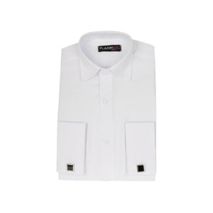 Boys Premium Wing Collar White Cufflink Shirt Boy Kids Classic Shirt 