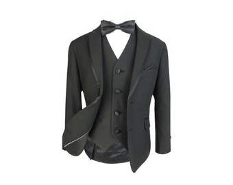 Boys Exclusive Black Tuxedo Dinner Suit Sets par Romano