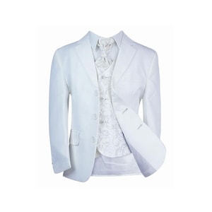 Boys All in One Communion Tailored Fit White Suit