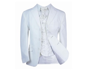 Boys All in One Communion Tailored Fit White Suit