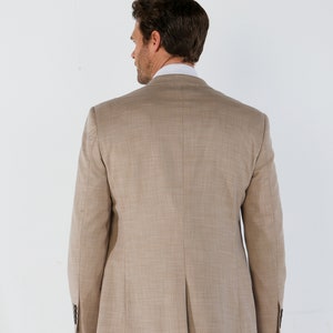 Herren Kariertes Tailored Fit Beige/Grün Anzug, 3-teiliges Set einzeln verkauft, für Hochzeiten, Geschäftliches & Besondere Anlässe Bild 3