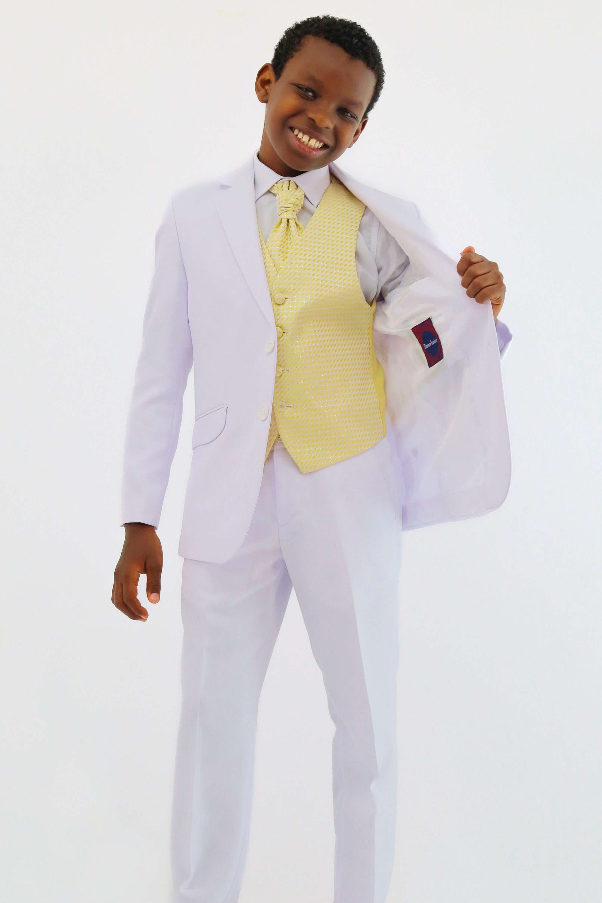 Sizes ..1-20 Boy White COMMUNION BAPTISM Suit Tuxedo Party Wedding 5 piece