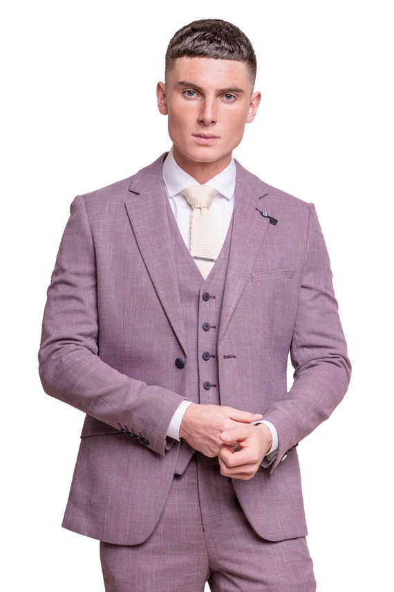 Light Purple Slim Fit Mauve Suit Mens Set With Blazer And Pant 28