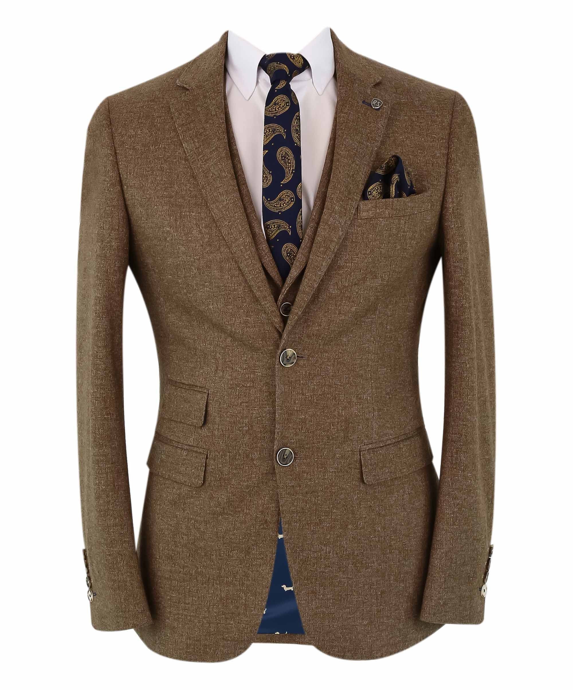 Mens Tweed Suit Blazer Waistcoat Trousers Formal Business Set - Etsy