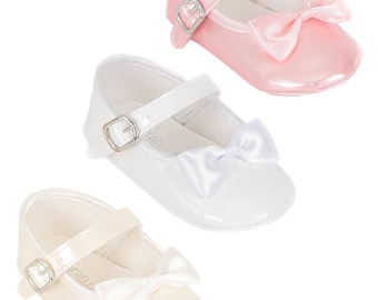 Baby Girls Shiny Satin Pre-Walker Wedding Baptism Freesure Shoes Footwear