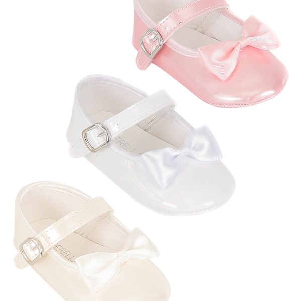 Bébés Filles Satin Brillant Pré-marcheur Mariage Baptême Freesure Chaussures Chaussures