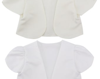 Baby Girl Short Sleeves Communion Christening Baptism Bolero Flower Girl Bridemaids Formal Wedding Cardigan Jacket