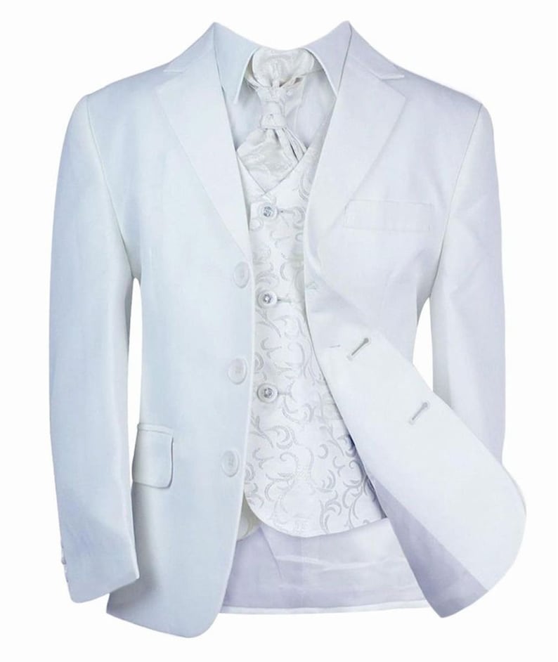 Boys All in One Communion Tailored Fit White Suit image 2