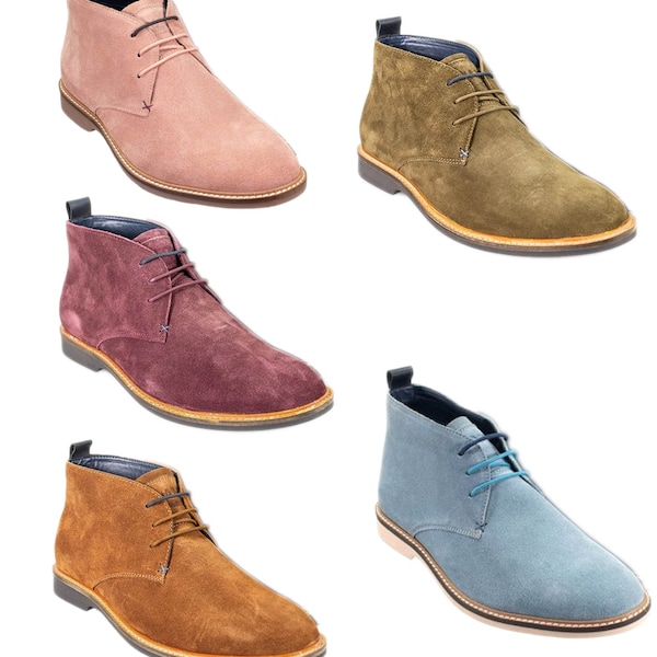 Mens Chukka Suede Lace Up Low Ankle Classic Casual Boots