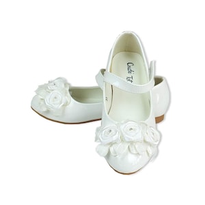 Flower Girls Ivory Formal Patent Shoes