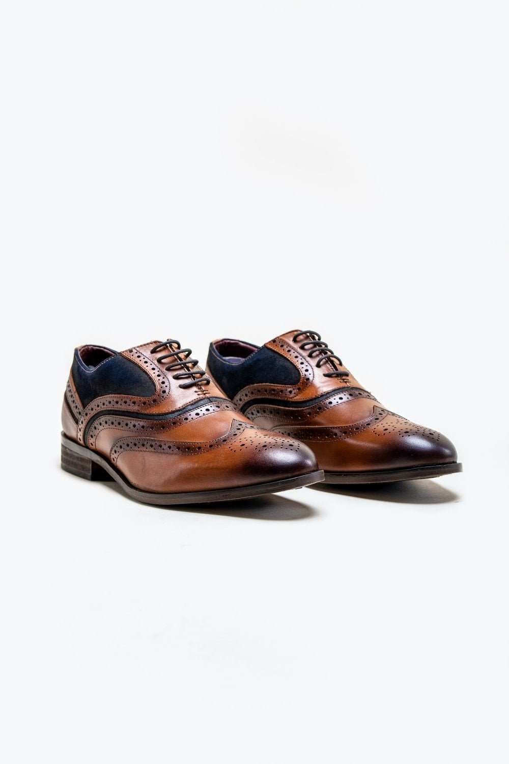 Mens Brogues Genuine Leather Lace up Formal Wedding Business Tan