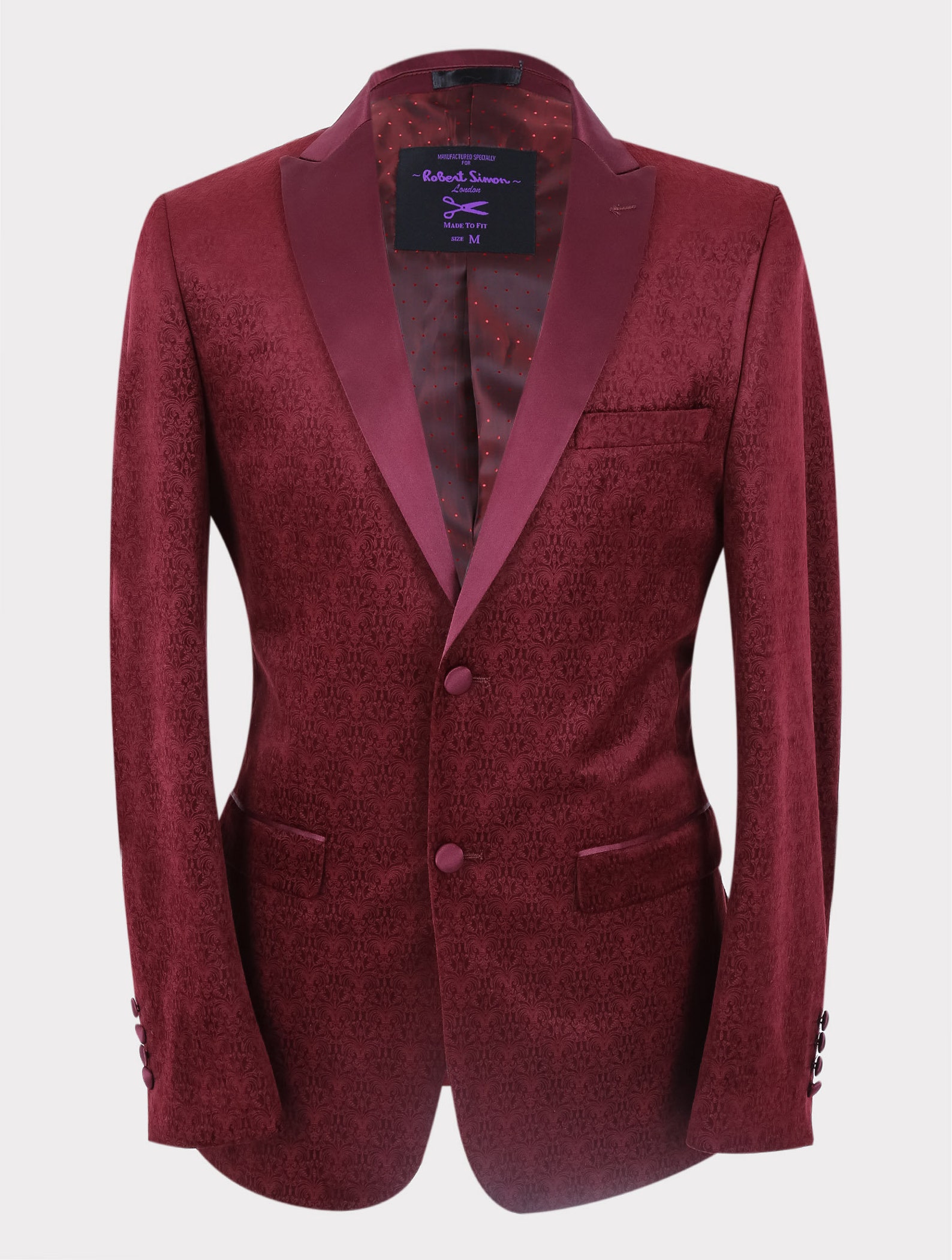 Mens Jacquard Slim Fit Wedding Groom Blazer in Burgundy - Etsy UK