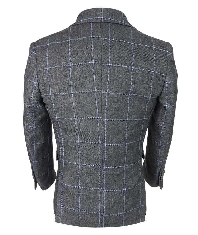 Boys Exclusive Grey and Blue Windowpane Slim Fit Check Suit | Etsy