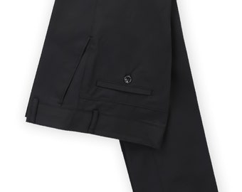 Boys Classic Black Dress Trousers - Elegant Flat-Front Design