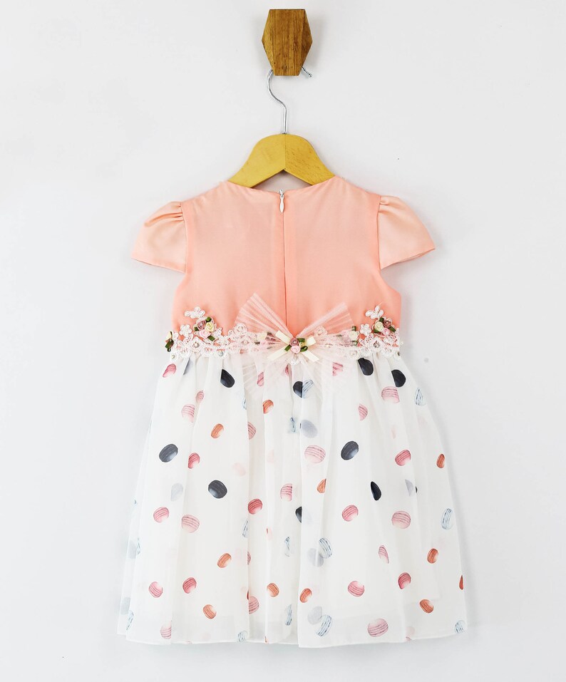 Baby Girls Short Sleeves Polka Casual Summer Dress 2 Piece Set in Pink image 4