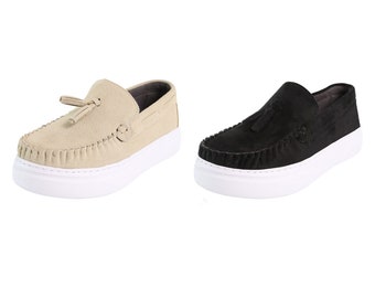 Boys Classic Suede Slip-On Loafers with Sturdy Sole for Communion, Dressy & Casual Events